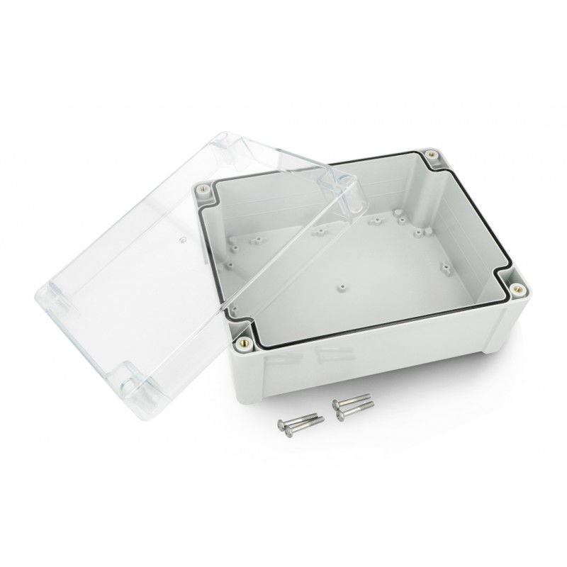 Kradex Kit - Hermetická skříň ZP240.190.105SJp HTM PC s mosaznými průchodkami - pro montáž na zeď - lehká