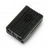 Pouzdro pro Raspberry Pi 4B s ventilátorem - hliník - černé - - zdjęcie 1