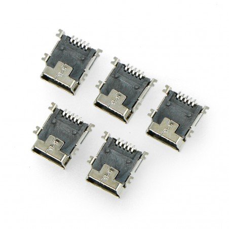 MiniUSB zásuvka typ B - SMD MiniUSB zásuvka typ B - SMD