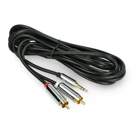 Kabel 3,5 mm Jack - 2xRCA - černý 2,5 m - Blow Kabel 3,5 mm Jack - 2xRCA - černý 2,5 m - Blow