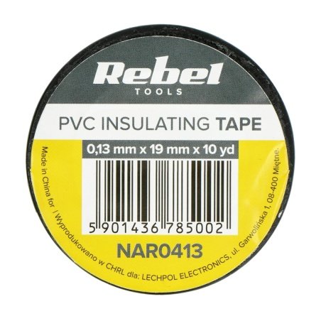 Izolační páska Rebel 0,13x19mm x 9,14m černá Izolační páska Rebel 0,13x19mm x 9,14m černá