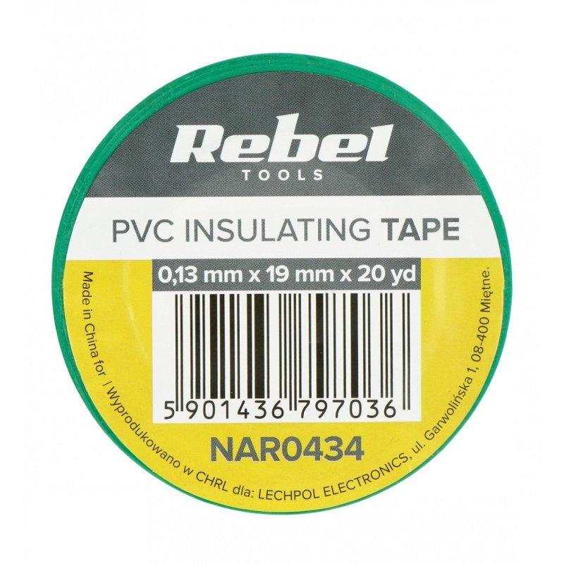 Izolační páska Rebel 0,13x19mm x 18,2m zelená