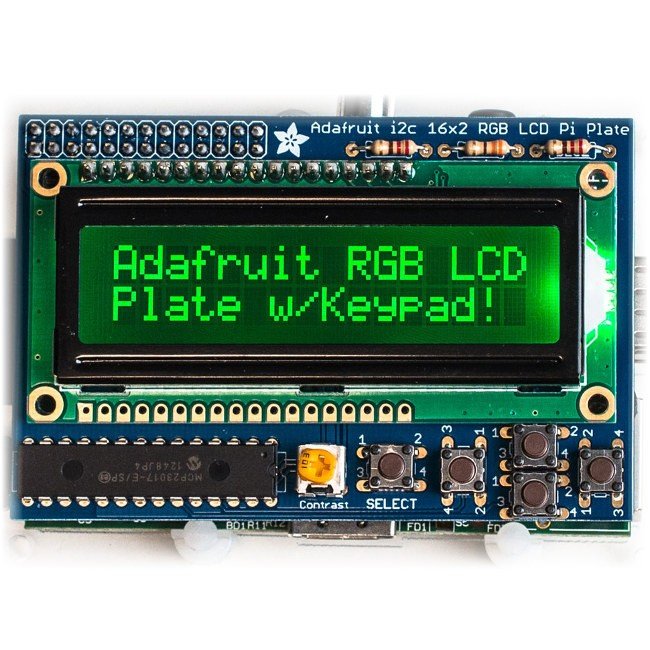 Sada RGB negativní 2x16 LCD + klávesnice pro Raspberry Pi -