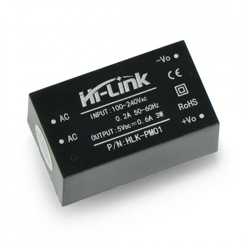 Hi-Link HLK-PM01 100V-240VAC / 5VDC napájecí zdroj - 0,6A
