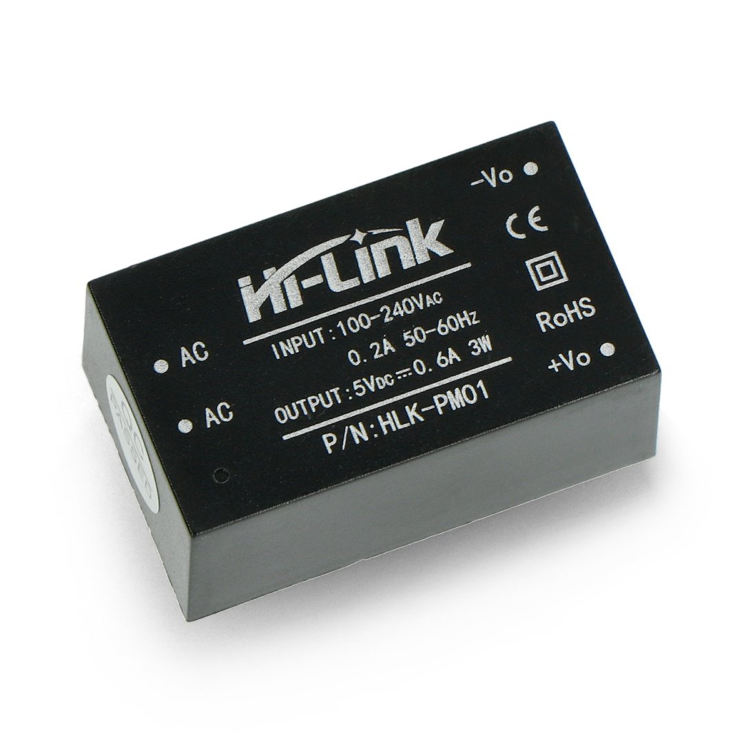 Hi-Link HLK-PM01 100V-240VAC / 5VDC napájecí zdroj - 0,6A