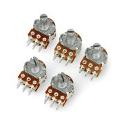 Rotační potenciometr 2x 500kΩ lineární 1 / 8W - 5ks.