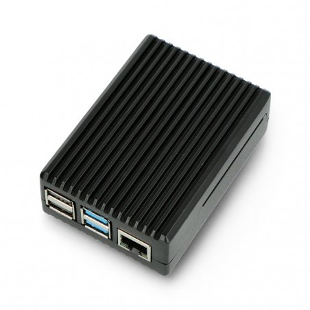 Obudowa do Raspberry Pi 4B - z wycięciami - aluminiowa - czarna Obudowa do Raspberry Pi 4B - z wycięciami - aluminiowa - czarna