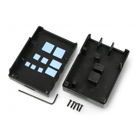 Obudowa do Raspberry Pi 4B - z wycięciami - aluminiowa - czarna Obudowa do Raspberry Pi 4B - z wycięciami - aluminiowa - czarna