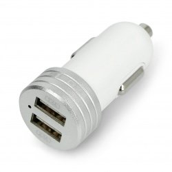 Nabíječka do auta s 2x USB 4.8A C48 zásuvkou - bílá