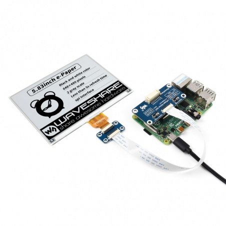 E-papír E-Ink 5,83 '' 648 × 480px SPI - displej s překrytím HAT E-papír E-Ink 5,83 '' 648 × 480px SPI - displej s překrytím HAT