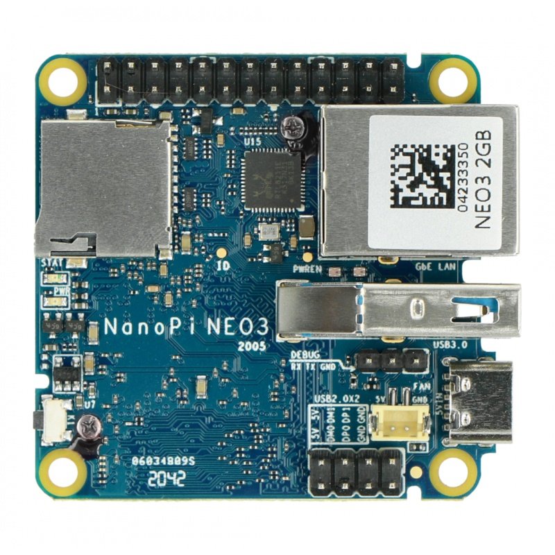 NanoPi NEO3-LTS - čtyřjádrový procesor RK3328 1,3 GHz + 2 GB RAM