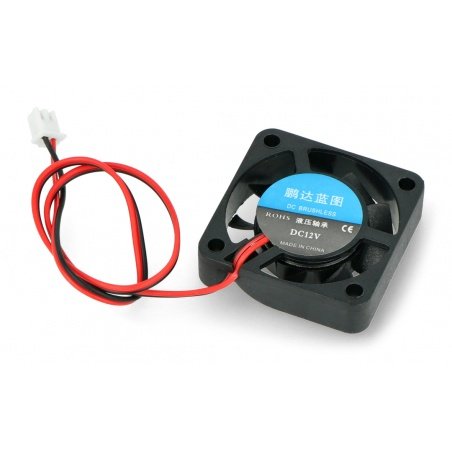 Ventilátor 12V 40x40x10mm 2 vodiče - JST 2pin 2,54mm konektor Ventilátor 12V 40x40x10mm 2 vodiče - JST 2pin 2,54mm konektor