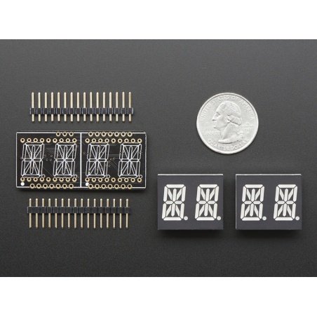 Modul 4x displej - 14segmentový červený - překrytí pro Feather Modul 4x displej - 14segmentový červený - překrytí pro Feather