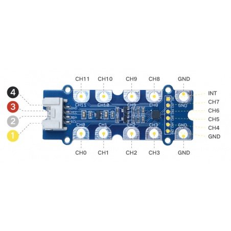 Grove - MPR121 - V3 I2C kapacitní dotykový senzor - 12 Grove - MPR121 - V3 I2C kapacitní dotykový senzor - 12