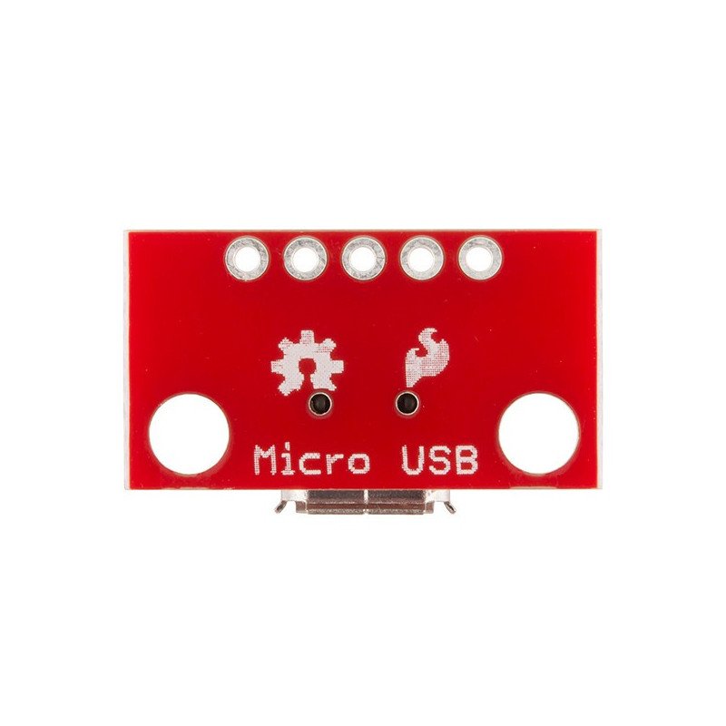 MicroUSB typ B 5 pinů - konektor pro kontaktní desku - SparkFun