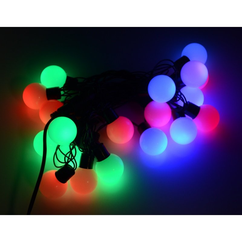 Lampki choinkowe LED kule - RGB - 19szt.