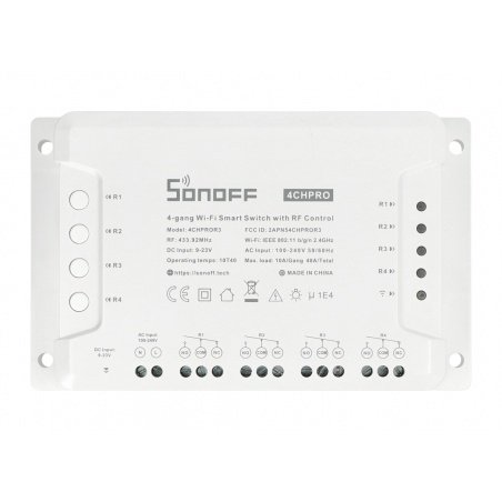 Sonoff 4CH PRO R3 WiFi + RF 433MHz - 4kanálový přepínač Sonoff 4CH PRO R3 WiFi + RF 433MHz - 4kanálový přepínač