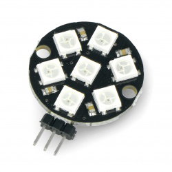 RGB LED kroužek 7 x WS2812 5050 - pájené konektory