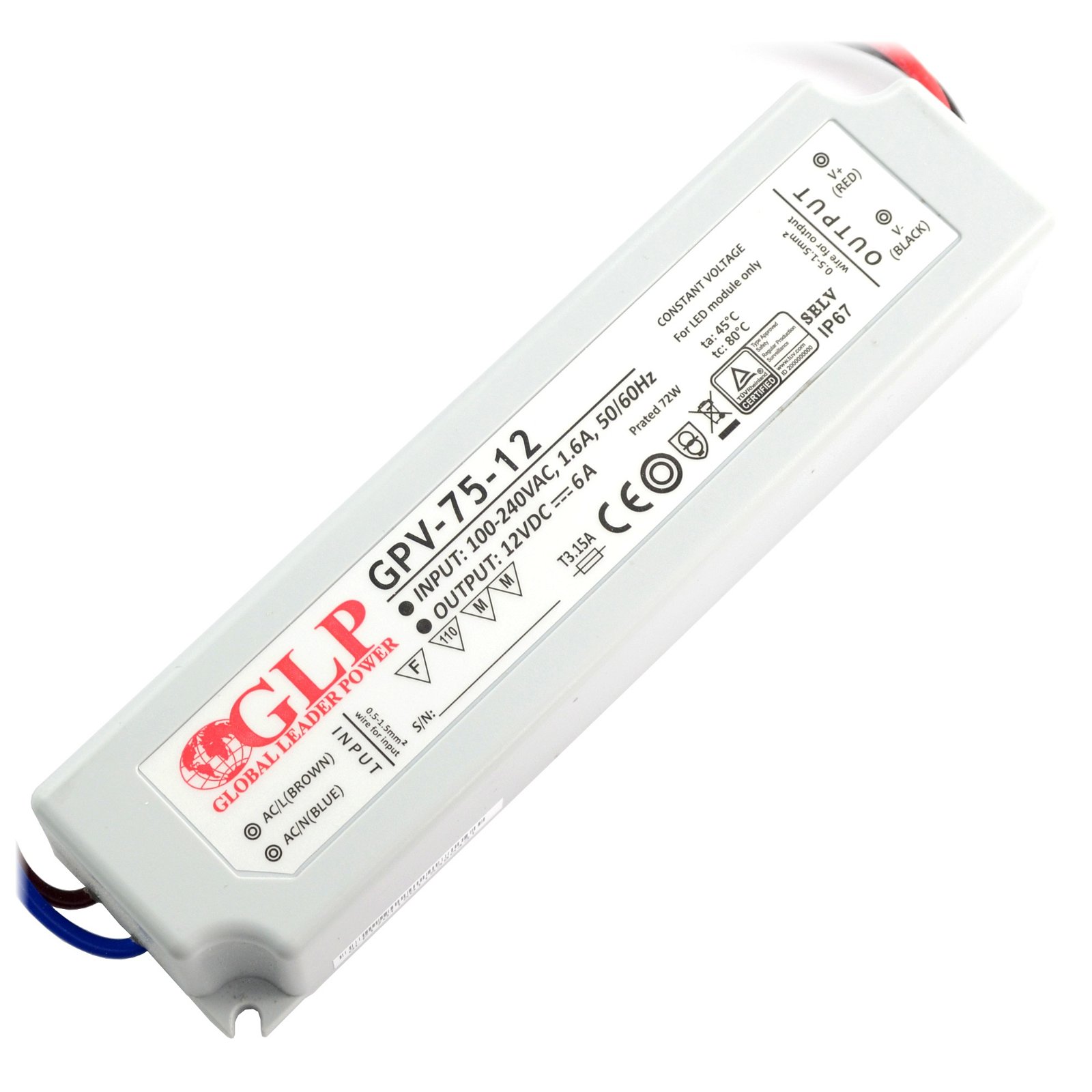 Napájecí zdroj pro LED pásky a LED pásky vodotěsné GPV-75-12 -