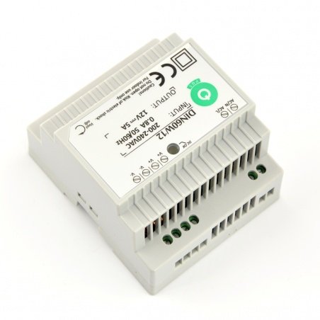 Zasilacz DIN60W12 na szynę DIN - 12V / 5A / 60W Zasilacz DIN60W12 na szynę DIN - 12V / 5A / 60W