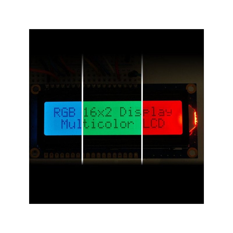 LCD displej 2x16 znaků RGB pozitivní + konektory - Adafruit 398