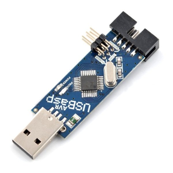 Programátor AVR kompatibilní s páskou USBasp ISP + IDC - modrá