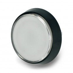 Tlačítko Arkády 60 mm černé pouzdro - bílé s podsvícením