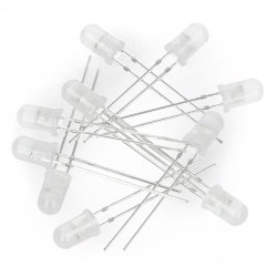 Dioda LED - 5mm biała migająca - 10szt.