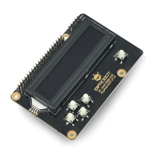 LCD displej 16x2 RGB I2C KeyPad - překrytí pro Raspberry Pi 3B