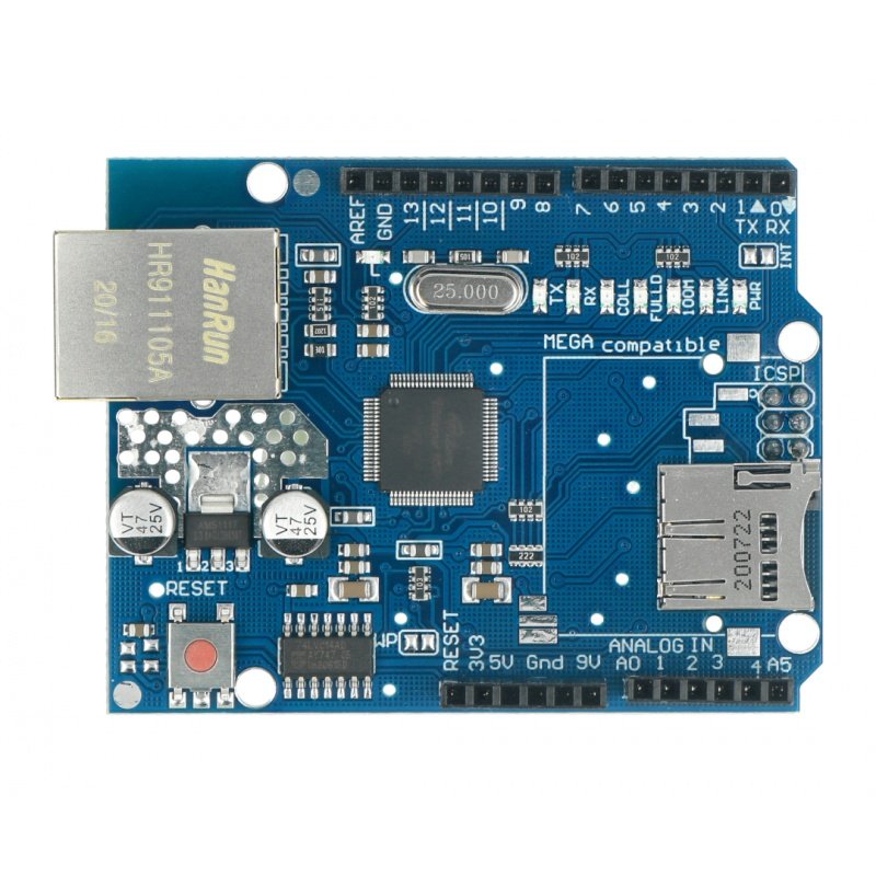 Ethernetový štít W5100 pro Arduino se čtečkou karet microSD