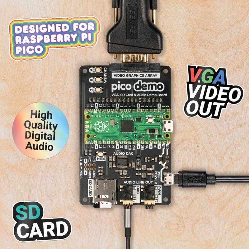 Pimoroni Pico VGA Demo Base - audio / video rozšíření pro