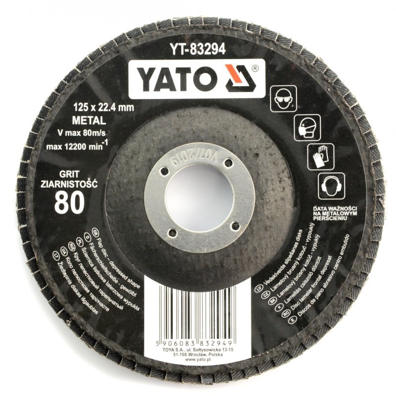Tarcza ściernica listkowa Yato YT-83294 - wypukła - 125x8mm
