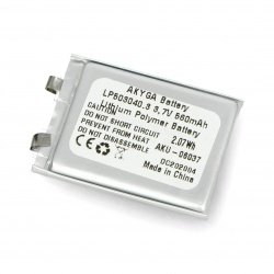 Akyga 560mAh 1S 3,7V Li-Pol baterie - 40x30x5mm
