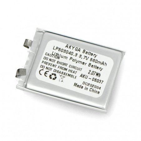 Akyga 560mAh 1S 3,7V Li-Pol baterie - 40x30x5mm Akyga 560mAh 1S 3,7V Li-Pol baterie - 40x30x5mm