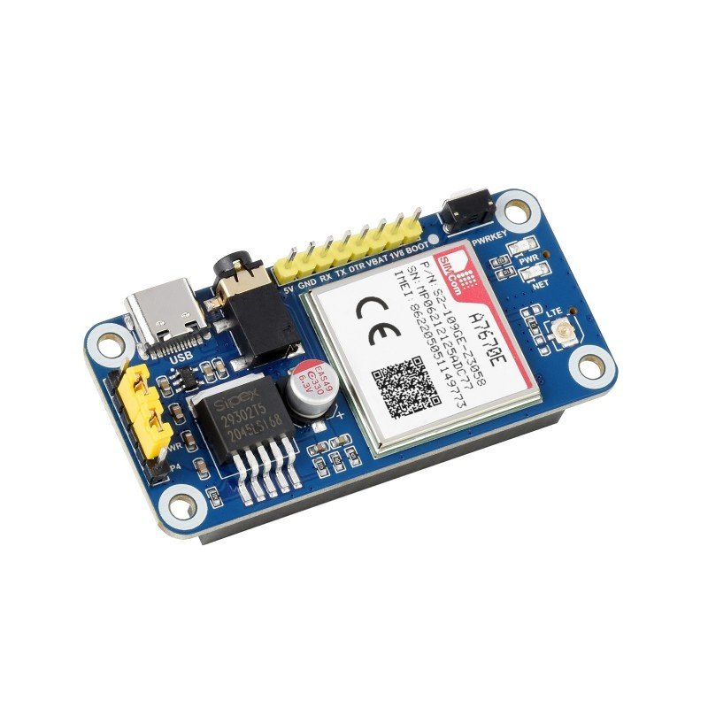 A7670E LTE Cat-1 HAT for Raspberry Pi, Multi Band, 2G GSM /