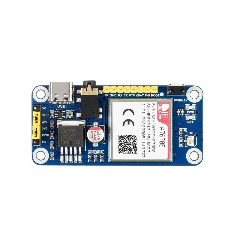 A7670E LTE Cat-1 HAT for Raspberry Pi, Multi Band, 2G GSM /