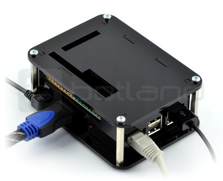 Pouzdro pro modul Raspberry Pi 3B + / 3B / 2B a PiFace Digital 2 - černé