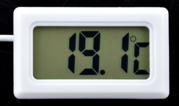 Termometr panelowy z wyświetlaczem LCD od -50°C do 100°C - biały