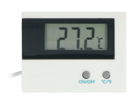 Termometr z sondą zewnętrzną i wyświetlaczem LCD od -50°C do 80°C - biały