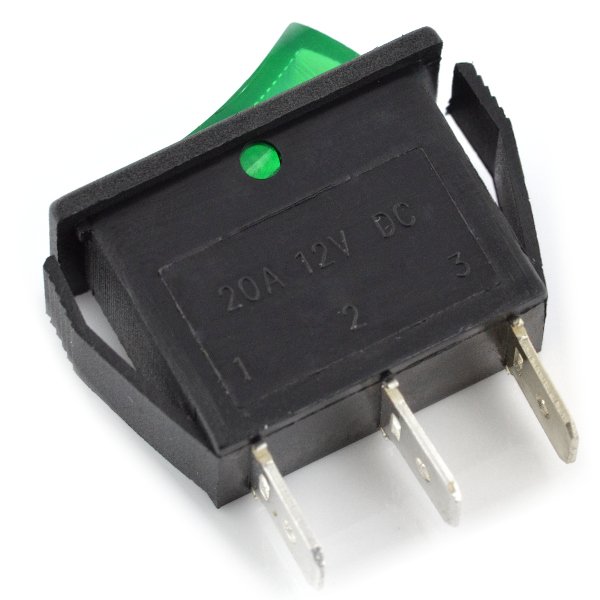 Vypínač MK111 12V / 20A - zelený