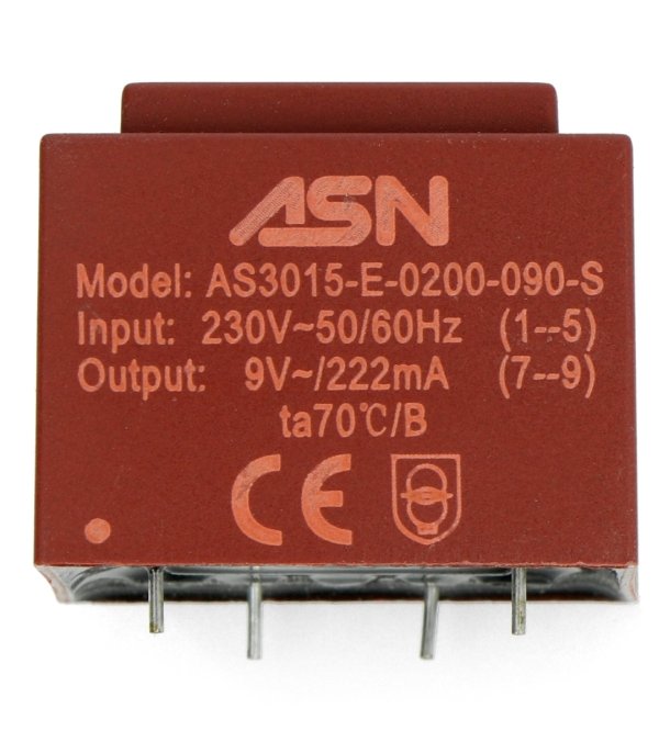 Zapouzdřený transformátor ASN AS3015 2W 230V / 9V