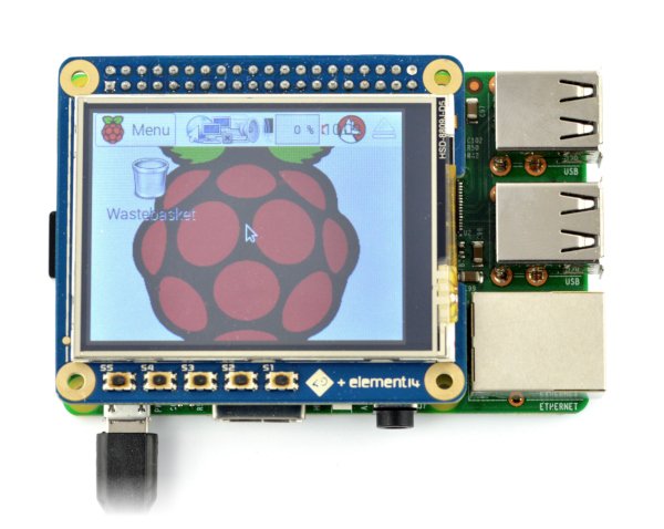 Odporový dotykový displej LCD TFT 2,4 '' 320x240px GPIO 4DPi-24-HAT pro Raspberry Pi 3/2 / B +