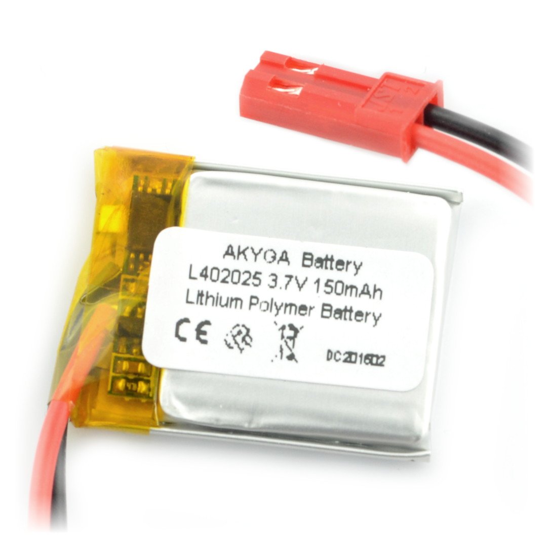 Baterie Akyga 85mAh 1S 3,7 V Li-Pol - konektor JST-BEC + zásuvka