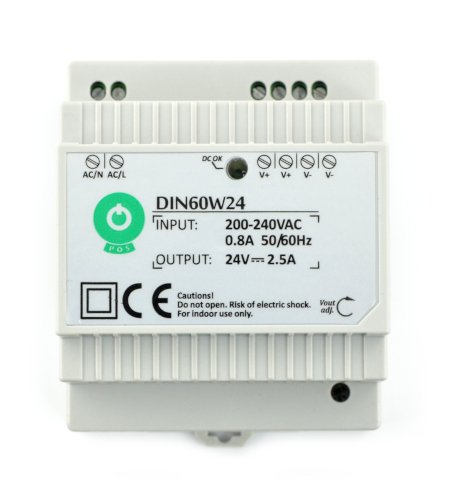 Napájecí zdroj DIN60W24 na DIN lištu - 24V / 2,5A / 60W
