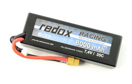 Balíček Li-Pol Redox Racing 8000 mAh 35C 2S 7,4V.