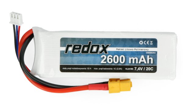 Balíček Li-Pol Redox 2600 mAh 7,4 V 20C.