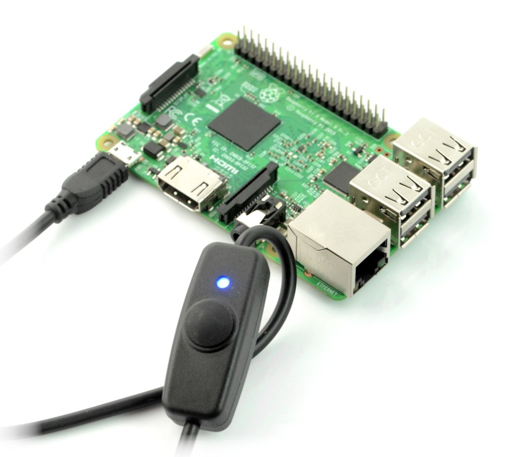 Kabel lze použít k napájení minipočítače Raspberry Pi s možností kdykoli odpojit napětí bez odpojení napájecího zdroje ze sítě.