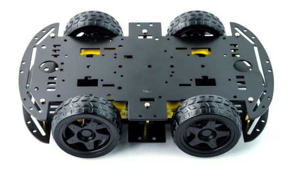 Kovový podvozek robota 4WD - černý