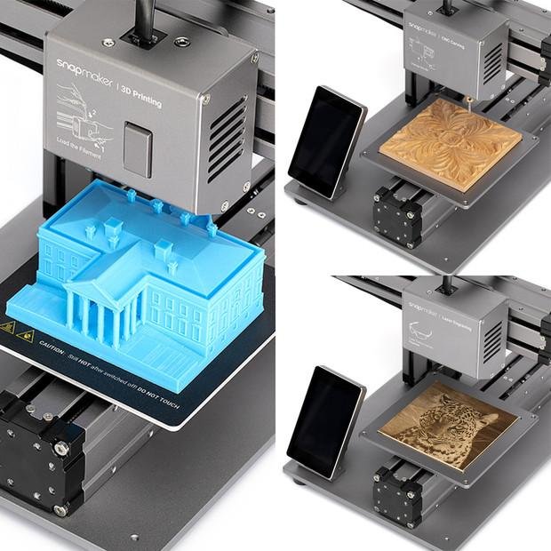 Snapmaker kombinuje možnosti laserového rytec, CNC stroje a 3D tiskárny.