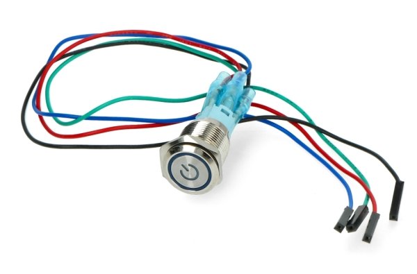 Tlačítko napájení pro Odroid H2 - modré LED podsvícení